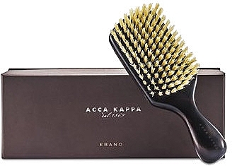 Hair Brush, 17 cm, white bristles - Acca Kappa Ebony Wood Club Style Hairbrush White Natural Bristles — photo N1