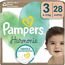 Harmonie Diapers, size 3, 6-10 kg, 28 pcs. - Pampers — photo N1