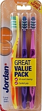 Fragrances, Perfumes, Cosmetics Toothbrush Medium, yellow, purple, pink - Jordan Advanced Medium Toothbrush