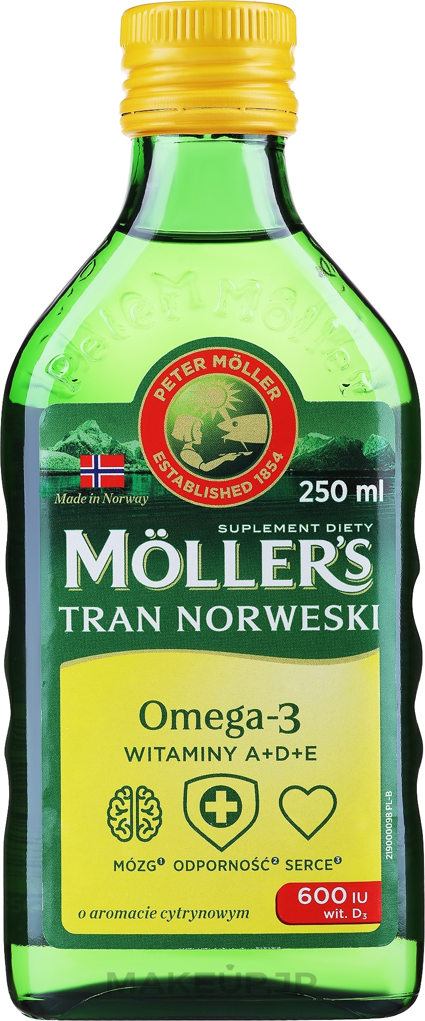 Dietary Supplement with Lemon Taste "Omega 3 + D3" - Mollers — photo 250 ml