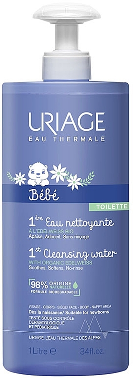 Baby & Kids Cleansing Water with Organic Edelweiss - Uriage Babies 1st Cleansing Water With Organic Edelweiss — photo N1