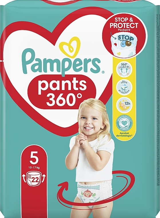 Diaper Pants, size 5 (junior), 12-17 kg, 22 pcs - Pampers Premium Care Pants — photo N8