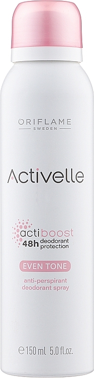 Deodorant Antiperspirant Spray for Even Skin Tone - Oriflame Activelle Actiboost Even Tone — photo N1