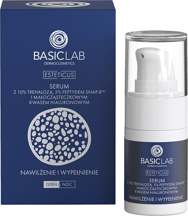 Active Serum with 10% Trehalose, 5% SNAP-8 Peptide & Low Molecular Weight Hyaluronic Acid - BasicLab Dermocosmetics Esteticus — photo N1