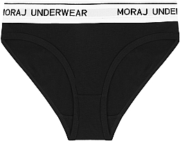 Cotton Women Panties with Wide Elastic Waistband, 1 pc, black - Moraj — photo N1