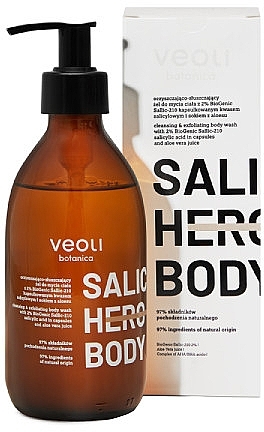 Cleansing and Exfoliating Body Wash Gel - Veoli Botanica Salic Hero Body — photo N2