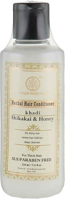 Natural Herbal Conditioner 'Shikakai & Honey', SLS-free - Khadi Natural Shikakai & Honey Hair Conditioner — photo N1