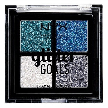 Cream Glitter Palette - NYX Professional Makeup Glitter Goals Cream Quad Palette — photo N1