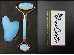 Face Massager Set, opal - Deni Carte Massage Roller + Gua Sha Box (2 szt.) — photo N2