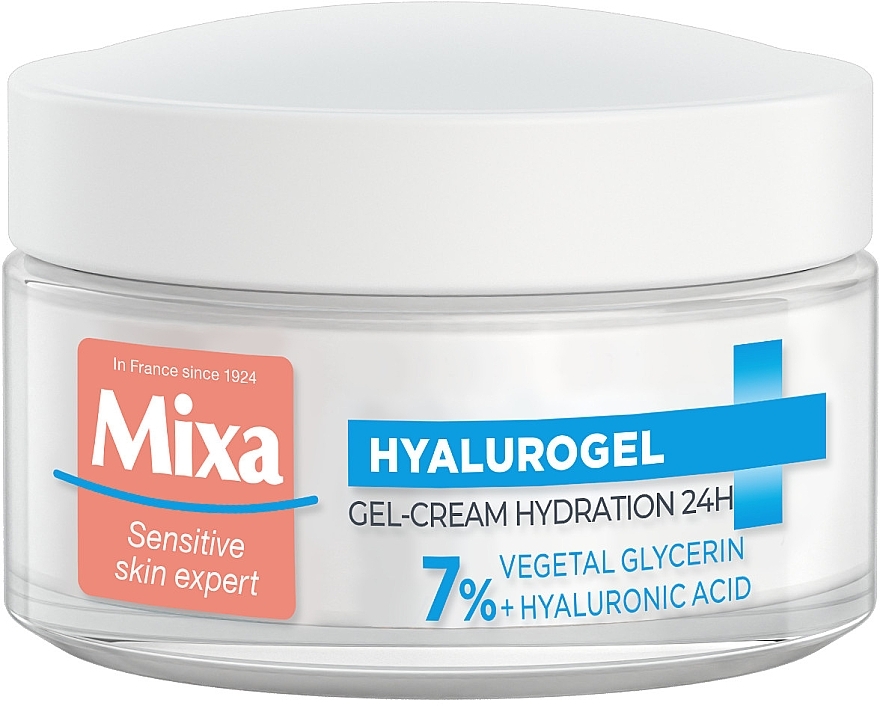 Moisturizing Facial Cream Gel with Hyaluronic Acid & Glycerin for Normal & Sensitive Skin - Mixa Hydrating Hyalurogel Intensive Hydration — photo N3