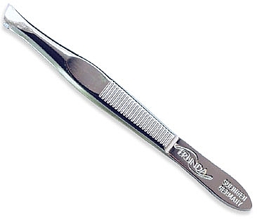 Slanted Tweezers, Silver, 8 cm - Erlinda Solingen Germany — photo N1