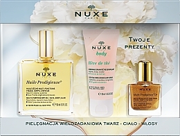 Fragrances, Perfumes, Cosmetics Set - Nuxe Huile Prodigieuse (b/scr/30ml + oil/50ml + oil/10ml)