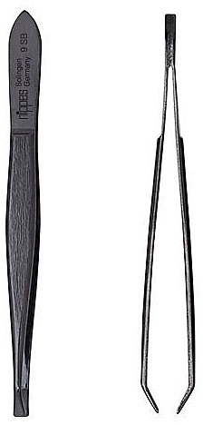 Curved Tweezers, Black, 9 cm - Nippes Solingen Tweezer 9SB — photo N1