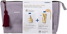 Fragrances, Perfumes, Cosmetics Set - Korres Golden Krokus Ageless Safron Elixir Duo Face + Body (f/ser/30ml + b/ser/150ml+ bag)