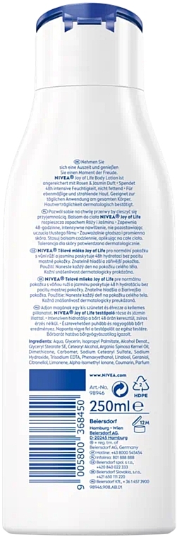 Joy of Life Body Lotion - Nivea Body Lotion Joy Of Life Rose And Jasmin Milk Scent Limited Edition — photo N2