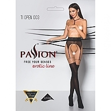 Fragrances, Perfumes, Cosmetics Erotic Tights with Hole 'Tiopen 003', 20/40 Den, nero - Passion