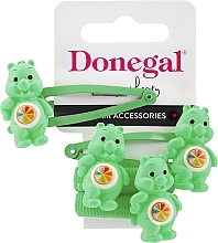 Fragrances, Perfumes, Cosmetics Hair Clip & Tie Set, FA-5663+1, green bears - Donegal