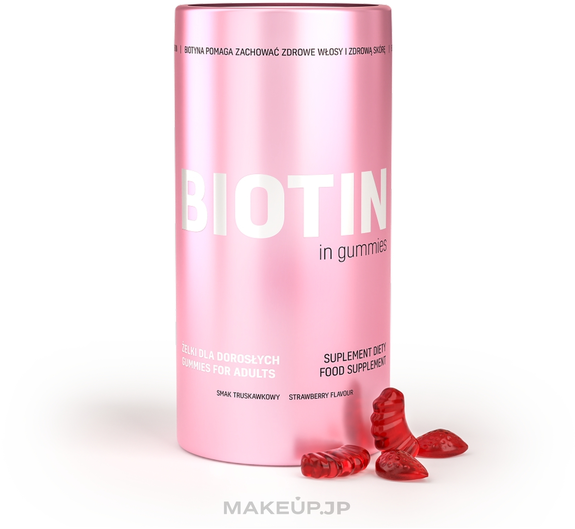 Biotin in Jelly Dietary Supplement with Strawberry Taste - Noble Health Biotin Suplement Diety — photo 180 g