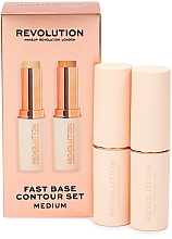 Fragrances, Perfumes, Cosmetics Set - Makeup Revolution Fast Base Contour Set (stick/found/6.2gx2) 