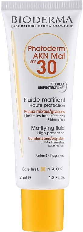 Sun Fluid - Bioderma Photoderm Akn Mat Spf 30 Matifying Sun Fluid — photo N1