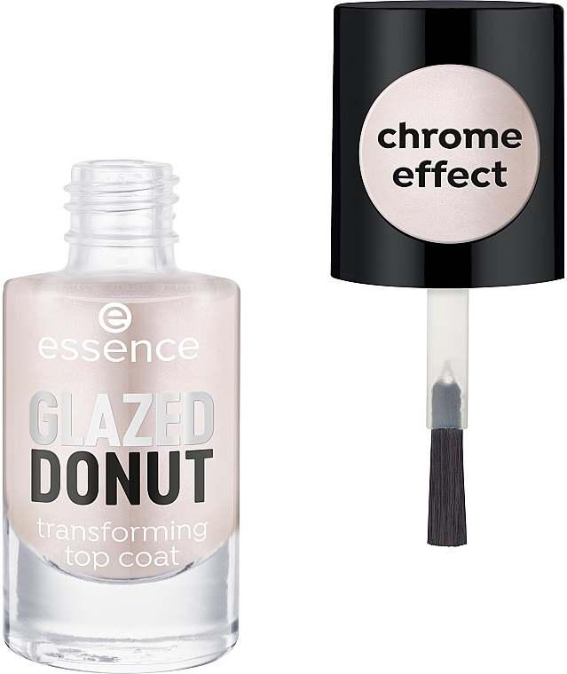 Chrome Effect Top Coat - Essence Glazed Donut Transforming Top Coat — photo N1