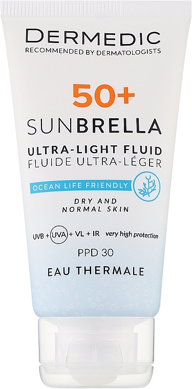 Ultra-Lightweight Protective Cream SPF 50+ for Dry & Normal Skin - Dermedic 50+ Sunbrella Ultra-light Fluid — photo N1