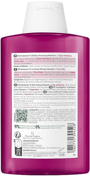 Hydrating & Shining Shampoo with Prickly Pear - Klorane 72H Hydration & Shine Quenching Shampoo With Prickly Pear — photo N2