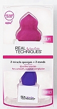 Makeup Sponge Set - Real Techniques 2 Miracle Sponges + 2 Stands — photo N1