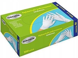Disposable Vinyl Gloves, size M, 100pcs - Grosik — photo N1