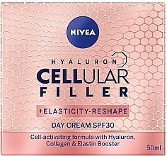 Fragrances, Perfumes, Cosmetics Day Cream - Nivea Hyaluron Cellular Filler +Elasticity-Reshape Day Cream SPF 30