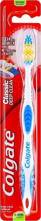 Toothbrush Medium Hard "Classic", blue - Colgate Classic Deep Clean — photo N1