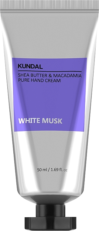 White Musk Hand Cream - Kundal Shea Butter & Macadamia Pure Hand Cream White Musk — photo N2