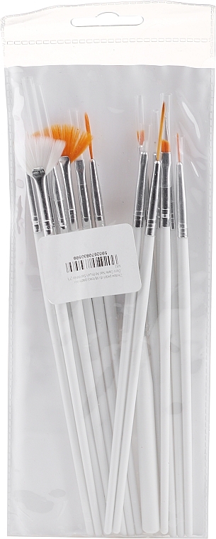 Nail Art Brush Set, 15, pcs, white - Deni Carte — photo N3