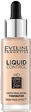 Fragrances, Perfumes, Cosmetics Mattifying Face Foundation - Eveline Cosmetics Liquid Control HD Mattifying Drops Foundation