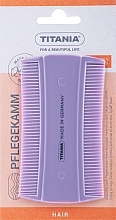 Double-Sided Comb 10 cm, purple - Titania Universal Comb — photo N1