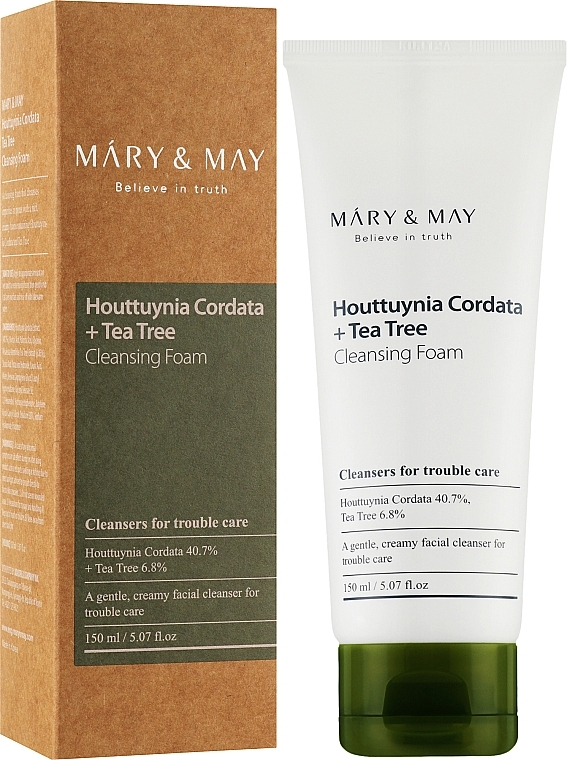 Face Cleansing Foam for Problem Skin - Mary & May Houttuynia Cordata+Tea Tree Cleansing Foam — photo N3