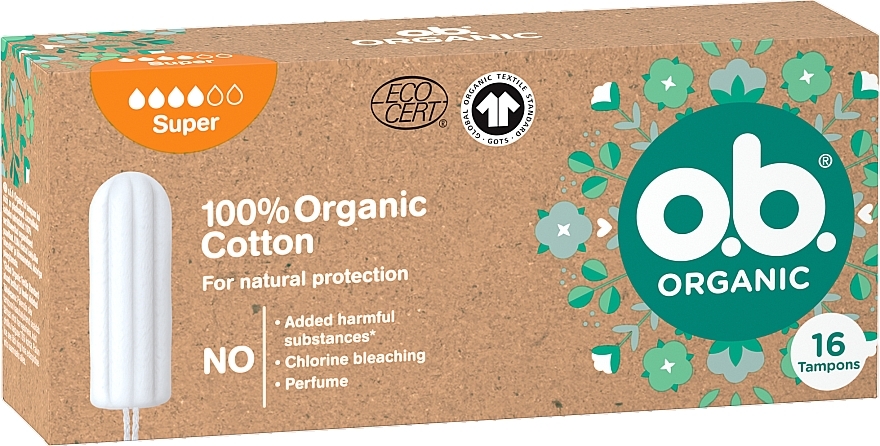 Super Tampons, 16 pcs - O.b. Organic Super — photo N2