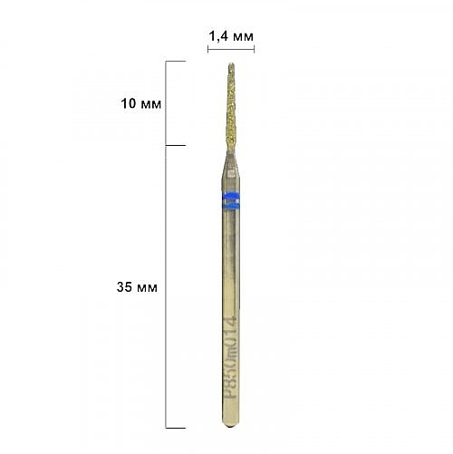 Needle Diamond Nail Drill Bit P850M014, d 1.4 mm, medium abrasive - Kodi Professional — photo N2