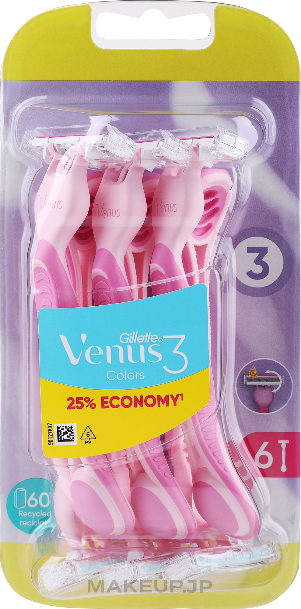 Disposable Razor Set, 6 pcs - Gillette Simply Venus 3 Plus Pink — photo 6 szt.