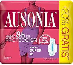 Fragrances, Perfumes, Cosmetics Pantiliners with Wings, 12 pcs - Ausonia Super Plus Towels