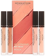 Lipstick Set - Makeup Revolution My Colour My Way Peach Lipstick Set (lipstick/4x3ml) — photo N1