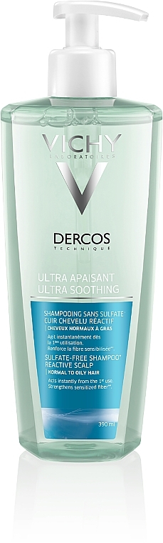 Soothing Shampoo for Normal & Oily Hair - Vichy Dercos Ultra Soothing Normal to Oil Hair Shampoo — photo N1