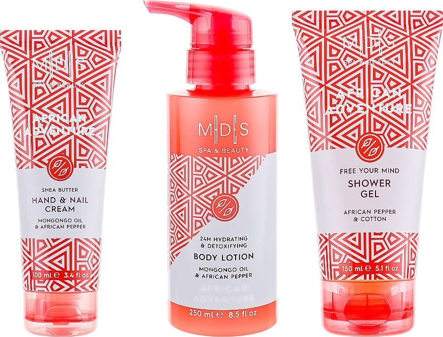 African Adventure Trio Set in Luxury Box - MDS Spa&Beauty African Adventure (s/g/150ml + b/lot/250ml + h/cr/100ml) — photo N1