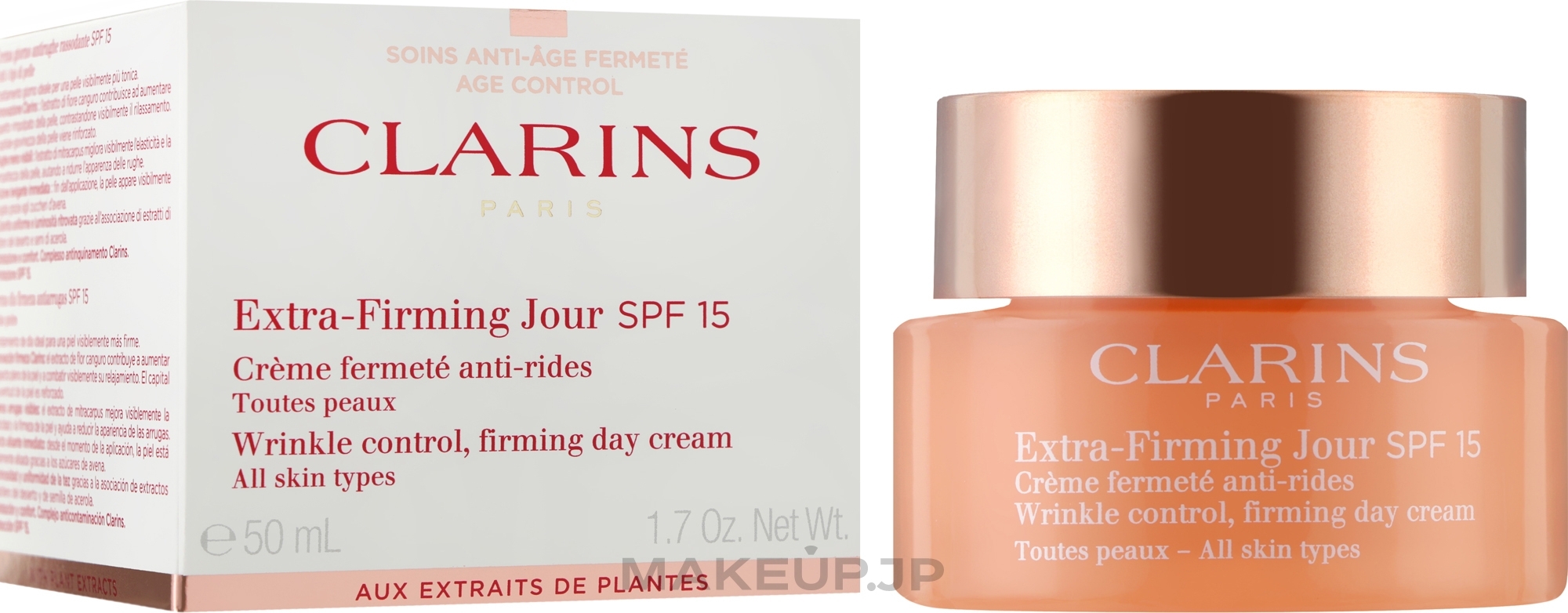 Day Cream - Clarins Extra-Firming Wrinkle Control Day Cream SPF15 — photo 50 ml