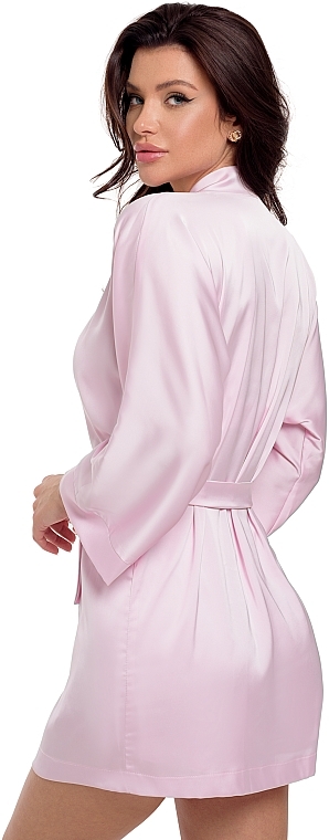 Women Bathrobe 'Aesthetic', pink - MAKEUP Women's Robe Kimono Pink (1pc) — photo N3