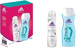 Fragrances, Perfumes, Cosmetics Set - Adidas Pro Clear (deo/150ml + s/g250ml)