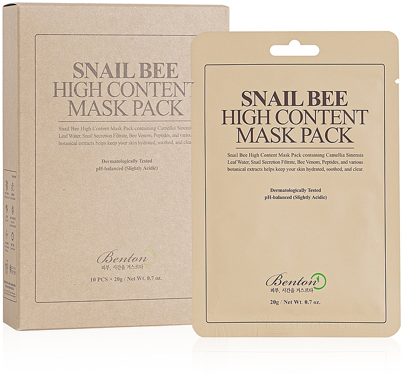 Snail & Bee Venom High Content Mask - Benton Snail Bee High Content Mask Pack — photo N1