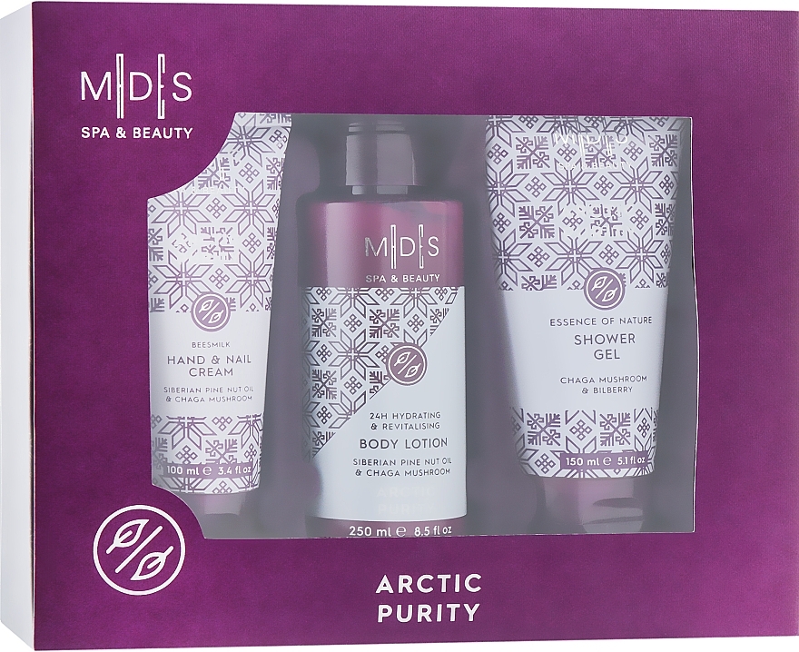 Set "Arctic Purity" - MDS Spa&Beauty Arctic Purity (sh/gel/150 ml + b/lot/250 ml + h/cr/100 ml) — photo N1