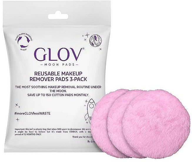 Reusable Makeup Remover Pads, 3 pcs - Glov Moon Pads — photo N1