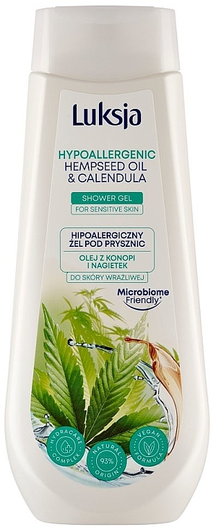 Hemp Oil and Calendula Hypoallergenic Shower Gel - Luksja Hypolallergenic Hempseed Oil & Calendula Shower Gel — photo N1